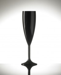 Elite Premium 6.6oz Polycarbonate Solid Black Champagne Glasses